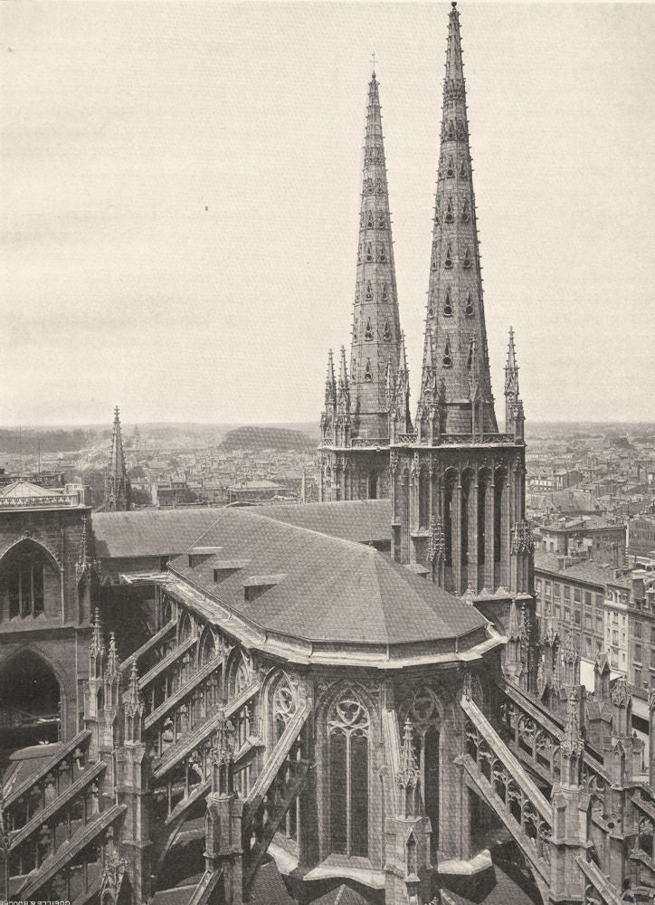 GIRONDE. Bordeaux- Cathédrale 1904 old antique vintage print picture